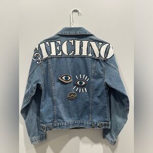 Embellished Jean jacket from Star Blue. Techno painted and sewn on beads Medium